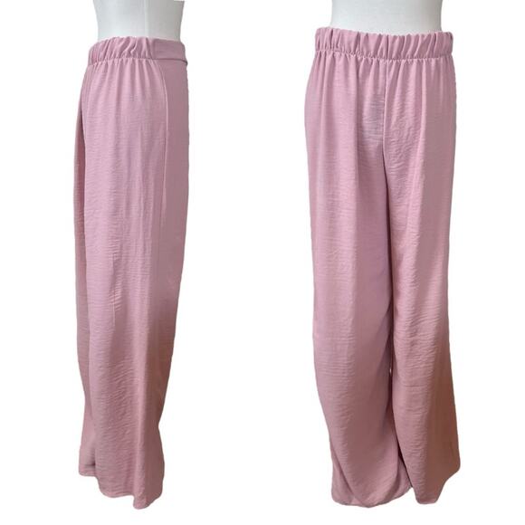 Saints New 2 Piece Set Wide Leg Pant Short Sleeve Top Blush Pink Women’s Size XL - Picture 10 of 15